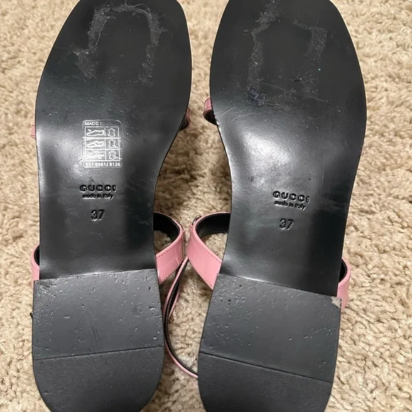 Gucci Divine Horsebit-detailed Leather Slingback Sandals in Dolly Pink - Picture 9 of 10